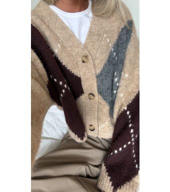 Noella N-laiana Knit Cardigan, Sand Melange