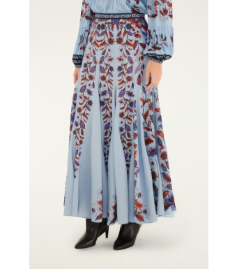 Farm Rio Maxi Skirt Marcelle, Marcelle Soft Blue