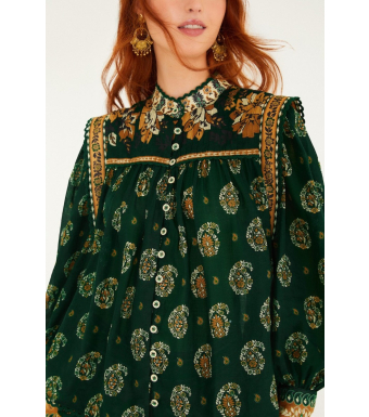 Farm Rio Blouse Ayla Green, Tayla Green