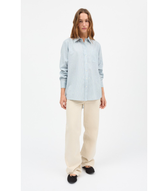 Skall Studio Nico Shirt, Tiny Blue Stripe