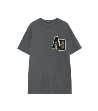 ANINE BING Beth Mini Dress Letterman A-02-10275, Washed Black