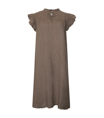 Tiffany Clothing Etta Frill Dress Linen, Nougat