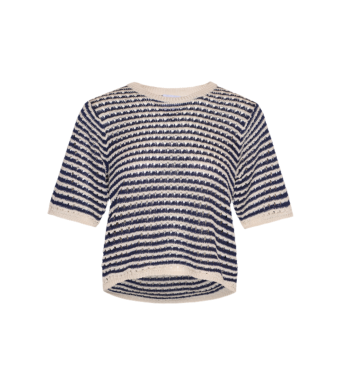 Tiffany Ea Knit Jumper, Cream/navy