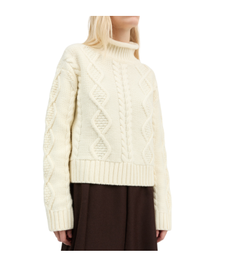 Skall Studio White Sun O-neck Jumper 100% Merino Uld, Ecru