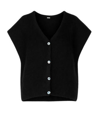 Tiffany Clothing Lilje Mohair Vest 80% Mohair, Black