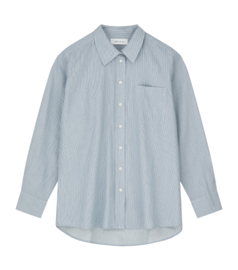 Skall Studio Nico Shirt, Tiny Blue Stripe
