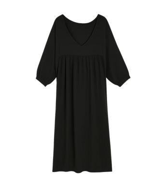 TIFFANY Double Cotton Summer Dress, Black