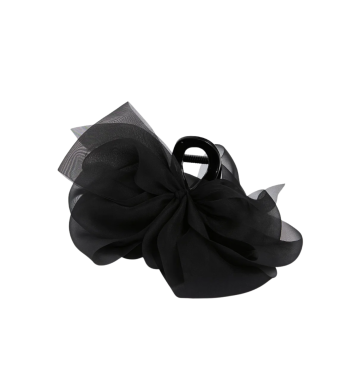 Mesh Hårklemme Large, Black