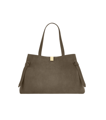 YUZEFI Gyoza Tote Suede, Taupe