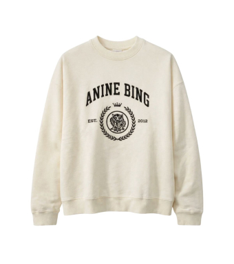 Anine Bing Miles Sweatshirt Collegiate, Cream