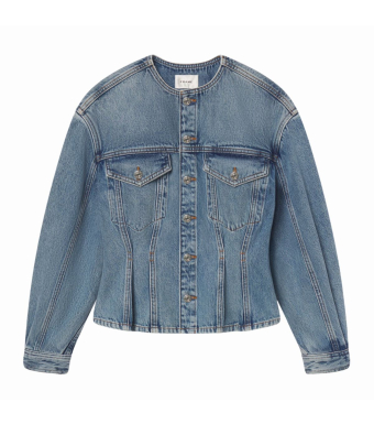 Frame The Nipped Collarless Jacket, Umbria