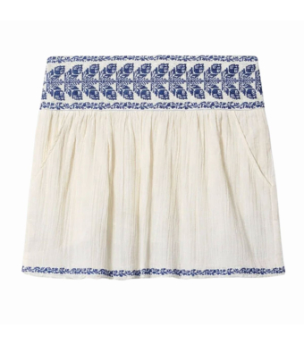 Isabel Marant Picadilia Skirt, Ecru/blue