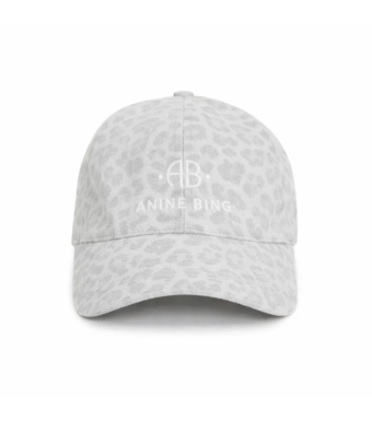 Anine Bing Jeremy Baseball Cap Ab A-12-10028, Washed White Leopard