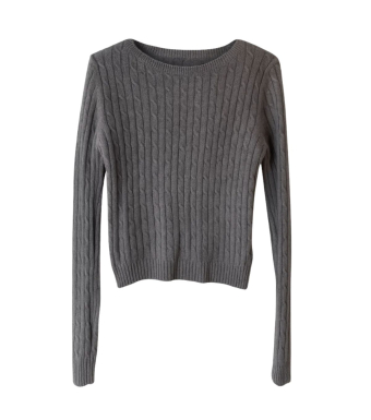 Opal Studio Felula Cropped Sweater, Grey Melange