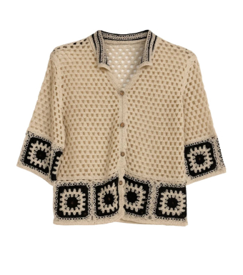 Opal Studio Felly Crocheted Shirt, Creme