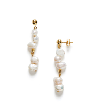 ANNI LU Pearly Drop Earring Long, Gold