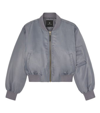 Anine Bing Cropped Leon Bomber, Dark Grey