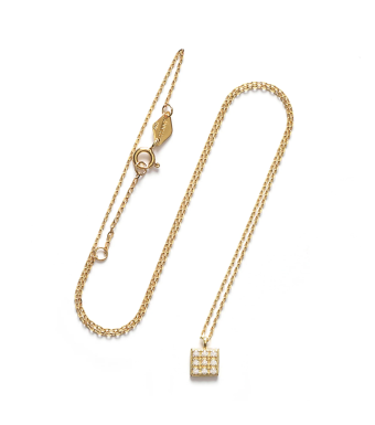 ANNI LU Nine Dots Necklace, Gold Crystal