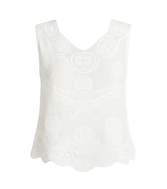 Opal Studio Falke Top Broderi Anglaise, White