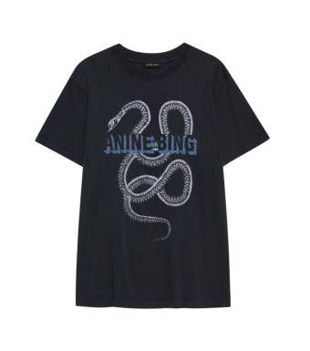 Anine Bing Lili Tee Snake, Washed Black
