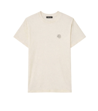 Anine Bing Wagner Tee Soft Stencil, Cream