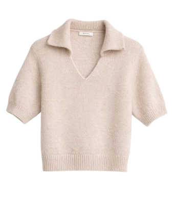 Opal Studio Mana Polo Short Sleeve 80% Mohair, Beige