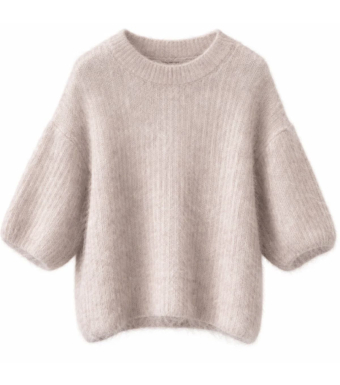 Opal Studio Mana Oversized Short Sleeve 80% Mohair, Beige