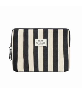 Mads Nørgaard Computer Sleeve Small Knit Stripe, Black