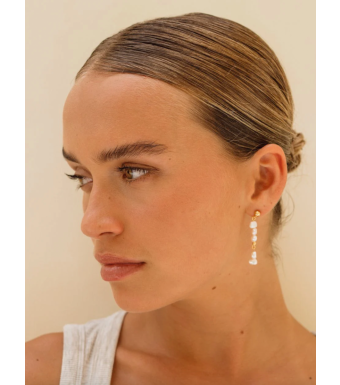 ANNI LU Pearly Drop Earring Long, Gold