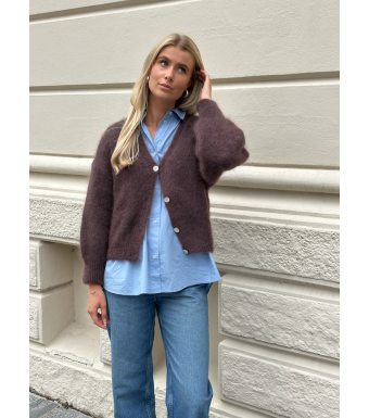 Tiffany Clothing Lilje Mohair Cardigan, Dark Brown