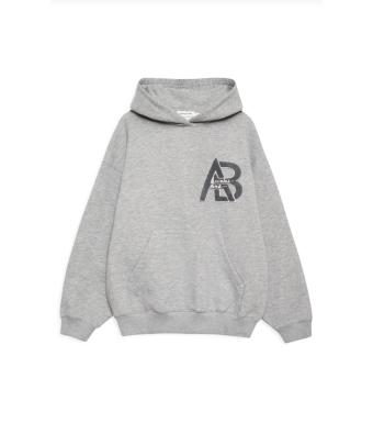 Anine Bing Jaci Hoodie Letterman, Medium Heather Grey