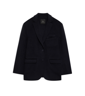 Anine Bing Quinn Blazer Cashmere Blend, Midnight Blue