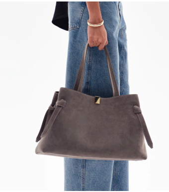 YUZEFI Gyoza Tote Suede, Taupe