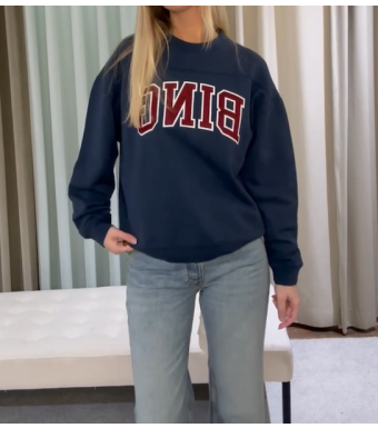 Anine Bing Trenton Sweatshirt Bing, Washed Navy