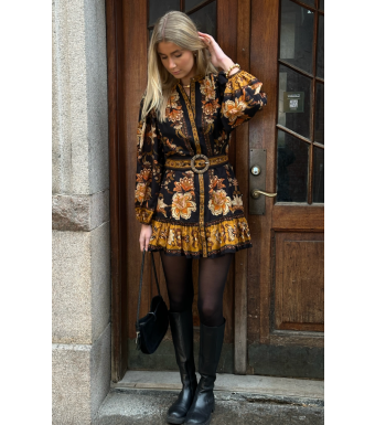 Farm Rio Mini Dress Majestic Garden, Majestic Garden Black