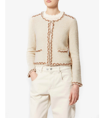 Isabel Marant Rochelle Cardigan, Ecru/bronze