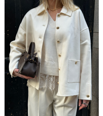 Anine Bing Luca Jacket Cashmere Blend, Ivory