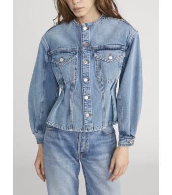 Frame The Nipped Collarless Jacket, Umbria